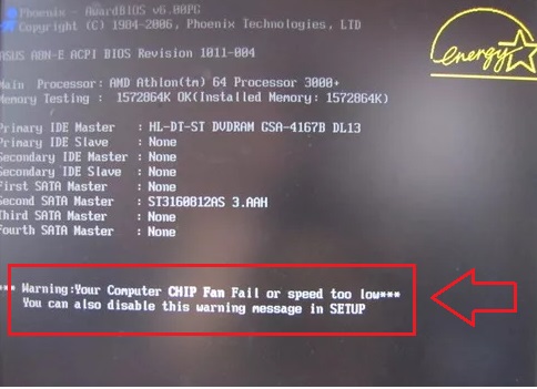 CPU Fan Fail Warning что это?
