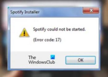 Spotify не удалось запустить, код ошибки: 17