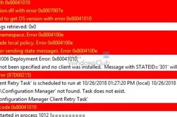 Установка CCM не удалась с кодом ошибки 0x80041010