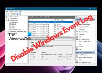 Как отключить журнал событий Windows