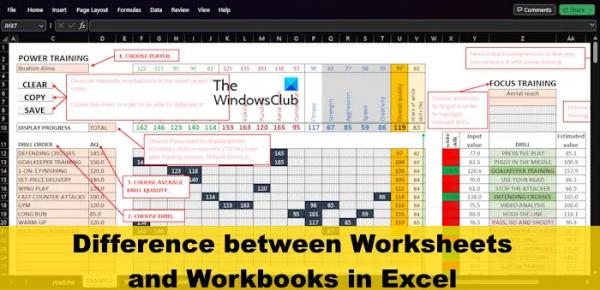 Разница между рабочими листами и книгами в Excel