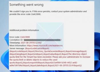 CAAC000E Ошибка ограничения или ограничения устройства в Microsoft 365