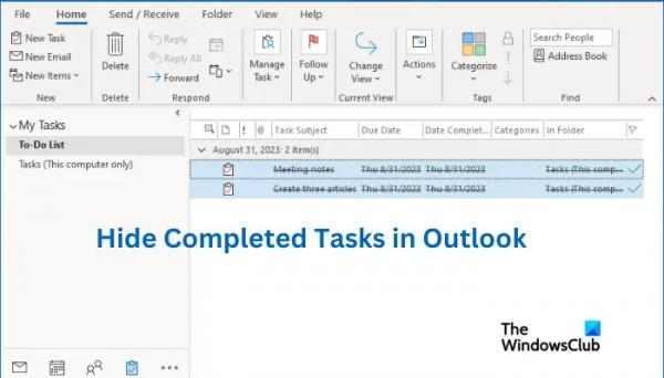 Как заархивировать, удалить или скрыть выполненные задачи в Outlook