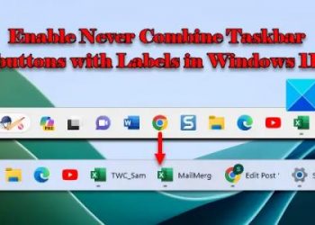 Как никогда не объединять кнопки панели задач в Windows 11