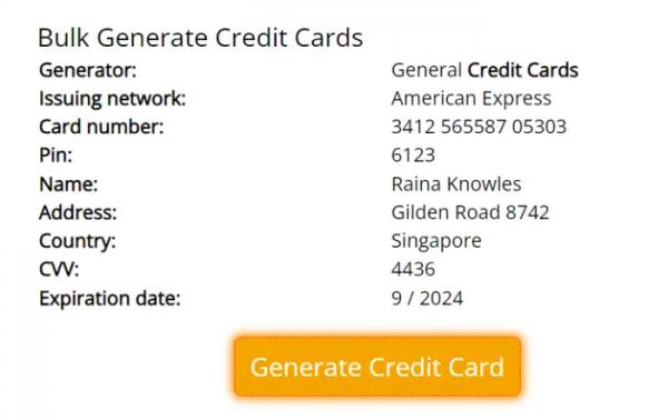 Действующие сайты-генераторы номеров кредитных карт для тестирования приложений