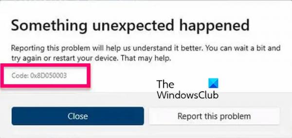 Исправить ошибку 0x8D050003 Microsoft Store в Windows 11/10