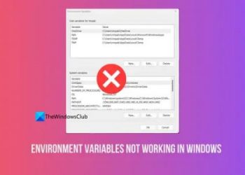 Переменные среды не работают в Windows 11