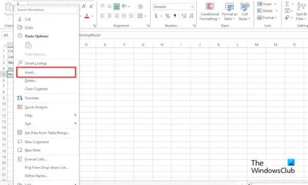 Как сдвинуть ячейки вниз в Excel