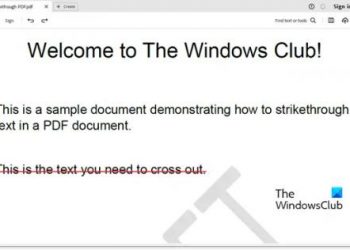 Как зачеркнуть текст в PDF-документе в Windows 11/10