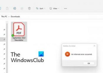 Произошла внутренняя ошибка. Ошибка Adobe Acrobat.