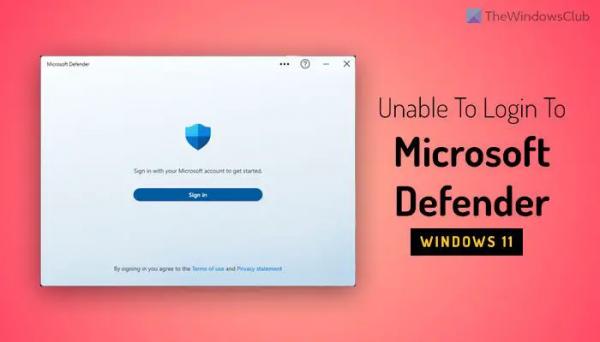 Невозможно войти в Microsoft Defender в Windows 11