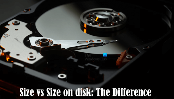 Объяснение разницы между размером и размером диска в Windows