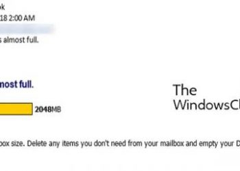 Ваш почтовый ящик почти заполнен сообщениями Outlook 365