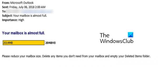 Ваш почтовый ящик почти заполнен сообщениями Outlook 365