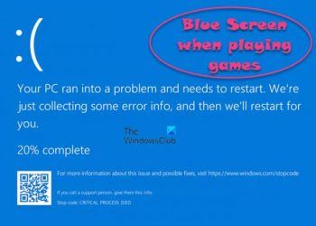 Исправить синий экран при игре в игры на ПК с Windows