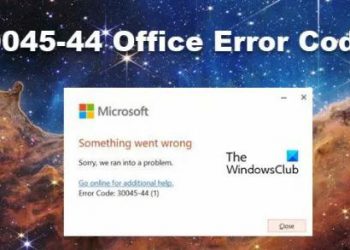 Исправить код ошибки Office 30045-44
