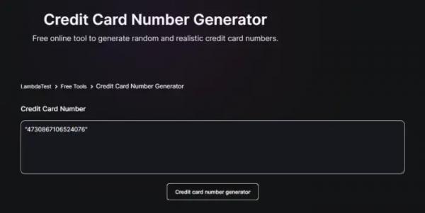 Действующие сайты-генераторы номеров кредитных карт для тестирования приложений