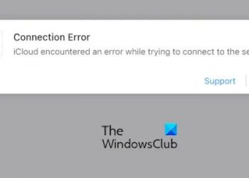 iCloud обнаружил ошибку при попытке подключения к серверу