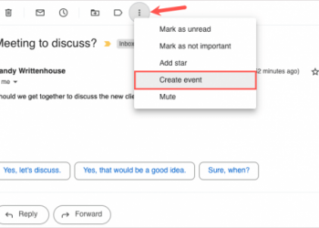 Как создать событие Календаря Google из Gmail