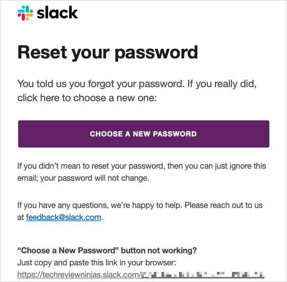 Как изменить или сбросить пароль Slack