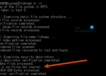 CHKDSK зависает при проверке журнала USN (исправление)