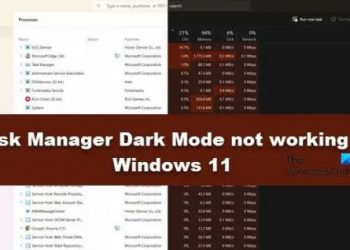 Темный режим диспетчера задач не работает в Windows 11