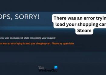 Произошла ошибка при загрузке корзины покупок в Steam.