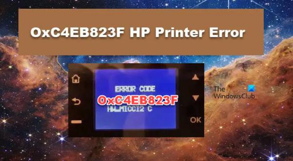 Исправить код ошибки принтера HP OxC4EB823F