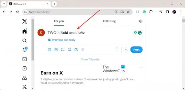 Как сделать текст жирным или курсивом в X (Twitter) без Premium