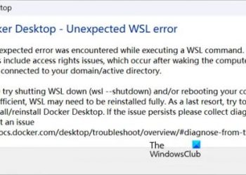 Docker Desktop — неожиданная ошибка WSL в Windows 11