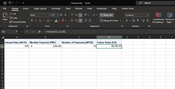  
Как рассчитать будущую стоимость с помощью функции FV Excel
