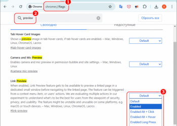 Как включить предварительный просмотр ссылок в Google Chrome